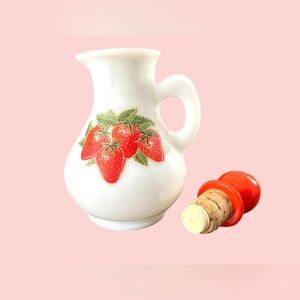 Avon Milk Glass “Strawberries & Cream” Foam Bath Bottle